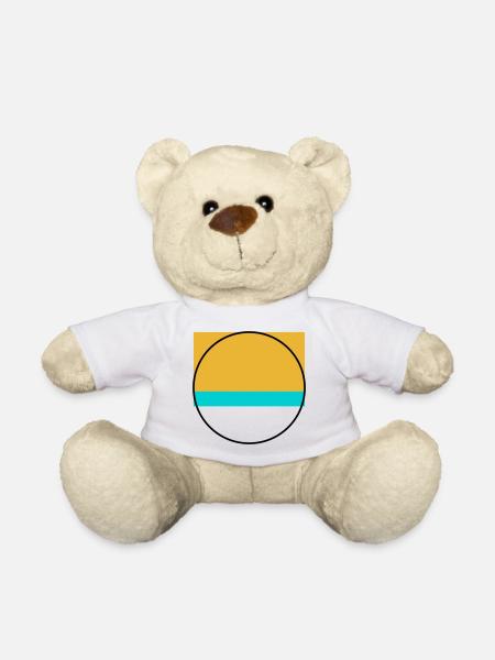 Minimalist Sunset Over Ocean - Teddy Bear - white