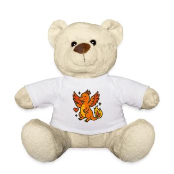 Dino_mit_Herz_im_Herbst - Teddy Bear - white - Front