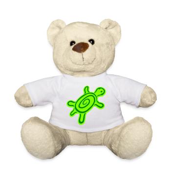 turtle spiral turtle shell pattern cute - Teddy Bear - white - Front