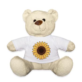 Sunflower illustration vector - Teddy Bear - white - Front
