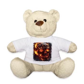 Fiery Lava Head Motif - Teddy Bear - white - Front