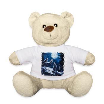 Wolfsgruppe unter Vollmond - Teddy - Weiß - Vorne