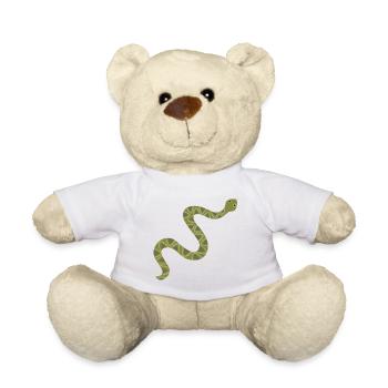 Vibrant Green Snake Illustration - Teddy Bear - white - Front