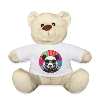Bear portrait with retro sunglasses - Teddy Bear - white - Front