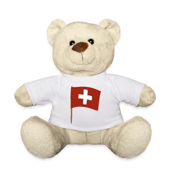 Swiss Cross Flag Design for Apparel - Teddy Bear - white - Front