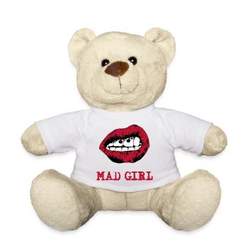 Mouth drawn in pop art style - Teddy Bear - white - Front