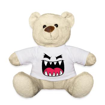 Dämonisches Monster Gesicht Motiv - Teddy - Weiß - Vorne
