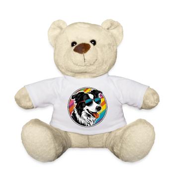 Cool dog with sunglasses - Teddy Bear - white - Front