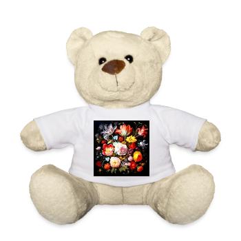 Lebendige Blumenpracht im Barockstil flämisch  - Teddy - Weiß - Vorne