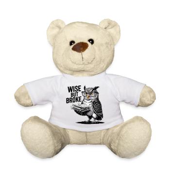 Weise, aber pleite Eule - Teddy - Weiß - Vorne
