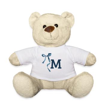Monogramm m Geschenkidee - Teddy - Weiß - Vorne