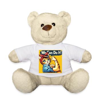 Empowered Kitty Rosie, Love Cats  - Teddy Bear - white - Front