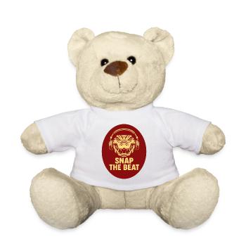 Crocodile with headphones - Teddy Bear - white - Front