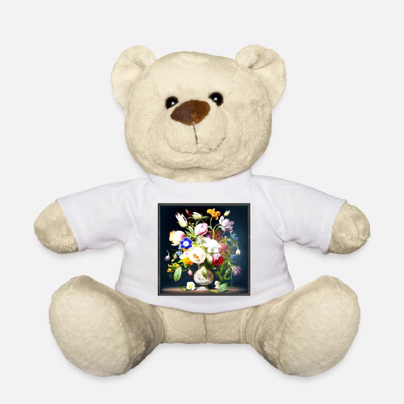Blumenstrauß in Antiker Vase flämischer Barockstil - Teddy - Weiß