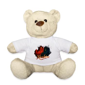 Krakow Kraków City Poland Silhouette Gift - Teddy Bear - white - Front