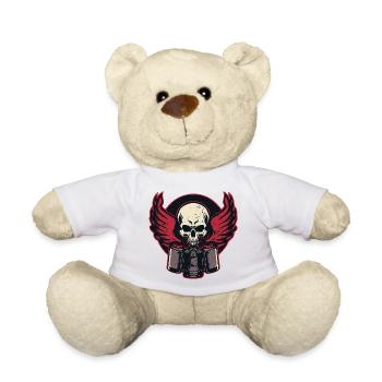Piston Flaming Skull - Teddy Bear - white - Front