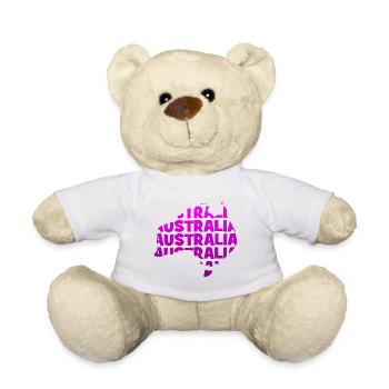 Australia - Australia - Map - Outline - Teddy Bear - white - Front