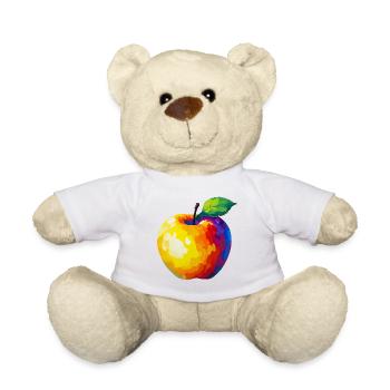 Pomme pixel colorée - Nounours - blanc - Devant