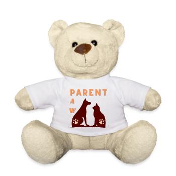 Dog & CAT Pet T-shirt for Animal Lovers - Teddy Bear - white - Front