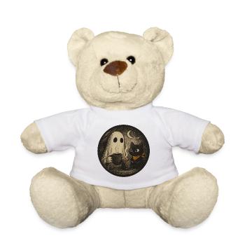 Nocturnal Meeting with Ghost Cat - Vintage Des - Teddy Bear - white - Front