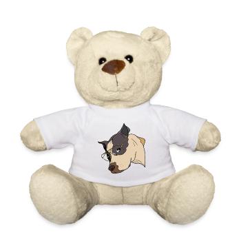Chien élégant avec des lunettes dorées - Nounours - blanc - Devant