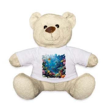 Bunte Meereswelt Unterwasserlandschaft - Teddy - Weiß - Vorne