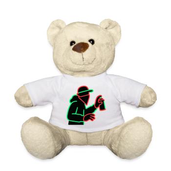 Neon Graffiti Sprayer Silhouette - Teddy - Weiß - Vorne