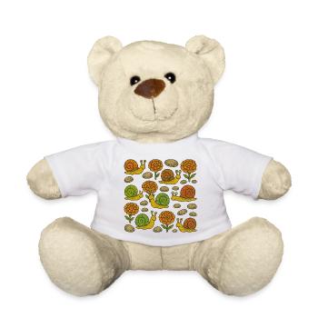 Sonnige Schnecken Gartenmuster - Teddy - Weiß - Vorne