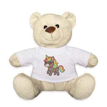 Pastel Unicorn with Glasses - Teddy Bear - white - Front