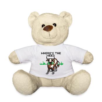 Pixelart Kuh - Teddy - Weiß - Vorne