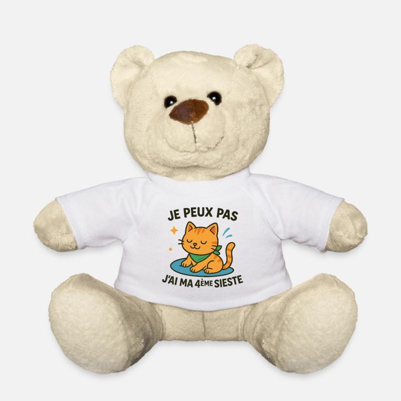 Zen-Katze im Nickerchen Ich kann nicht - Teddy - Weiß