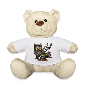 Dark Gothic Hexe und Bestien, Fantasy Kunst - Teddy - Weiß - Vorne