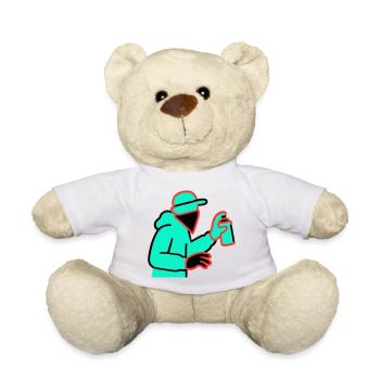 Neon Graffiti Sprayer - Teddy - Weiß - Vorne