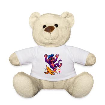 Neon monkey with banana - Teddy Bear - white - Front