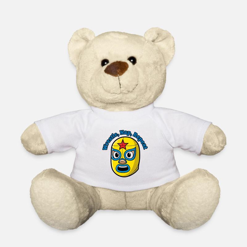 Wrestling Maske Wrestle, Nickerchen Wiederholen - Teddy - Weiß