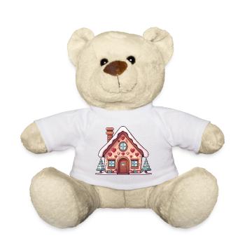 Heart Cottage Gingerbread - Teddy Bear - white - Front