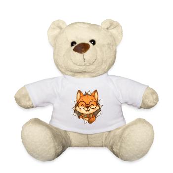 Fuchs Brille Schal Cartoon - Teddy - Weiß - Vorne