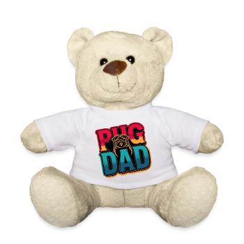 Mops Papa Retro Stil, Hund Papa - Teddy - Weiß - Vorne