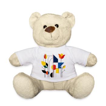 Tulip Geometric Mosaic - Teddy Bear - white - Front