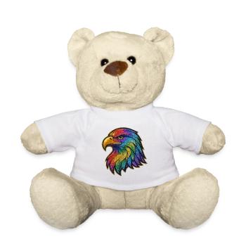 Rainbow Eagle Head Patch - Teddy Bear - white - Front
