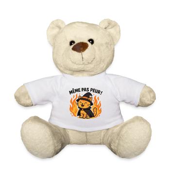 Hexe Katze Flamme Halloween - Teddy - Weiß - Vorne