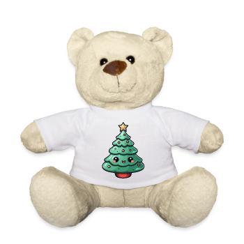 Sapin de Noël Kawaii Sourire - Nounours - blanc - Devant