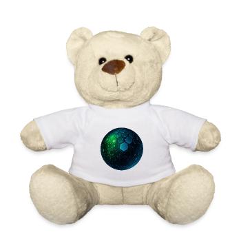 Neon Hexagon Sphere - Teddy Bear - white - Front