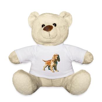 Cocker Spaniel - Cool Low Poly Logo - Teddy Bear - white - Front