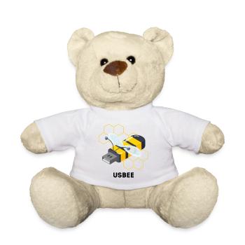 USBEE - Niedliches USB-Bienen-Wortspiel - Teddy - Weiß - Vorne