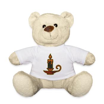 Flaming oil lamp design - Teddy Bear - white - Front