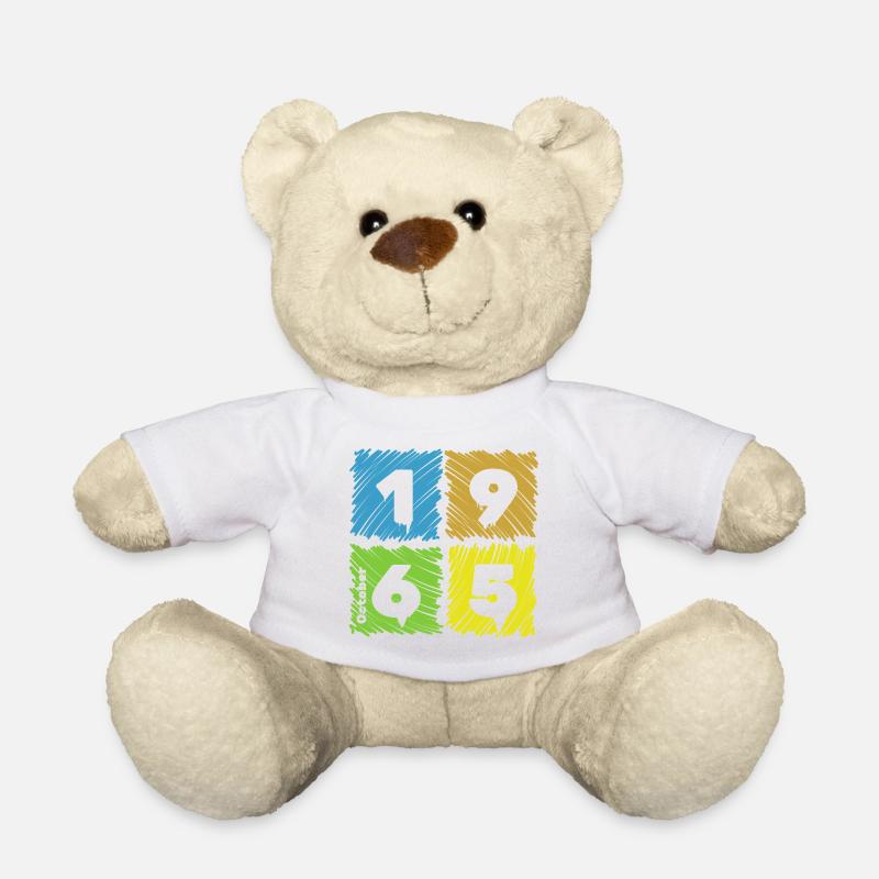 60. Geburtstag Farbige Patches since 10/1965 - Teddy - Weiß