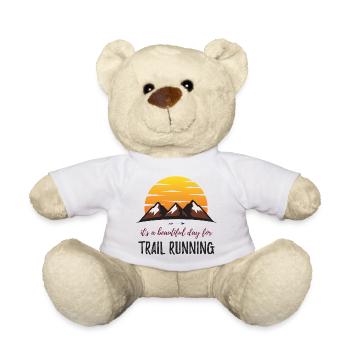 C’est une belle journée pour le trail running - Nounours - blanc - Devant
