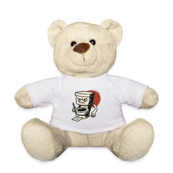 Des toilettes en colère prennent des notes - Nounours - blanc - Devant