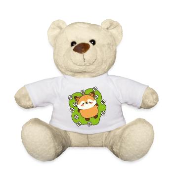 Merry Vixen and Daisies - Teddy Bear - white - Front
